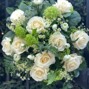 white rose bouquet